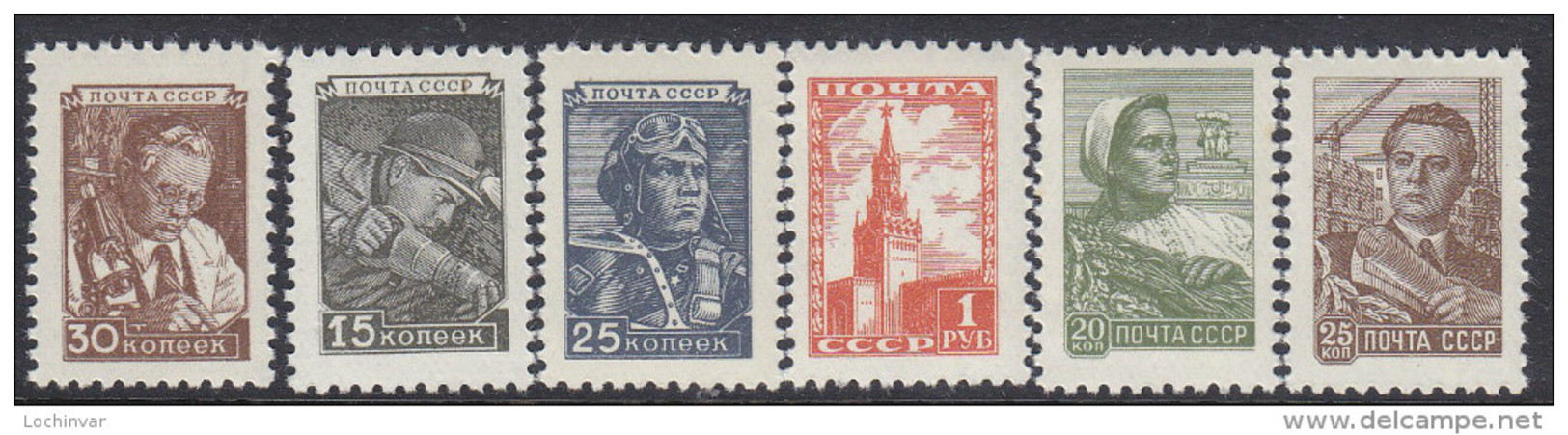 RUSSIA, 1940s  6 MNH STAMPS - Neufs