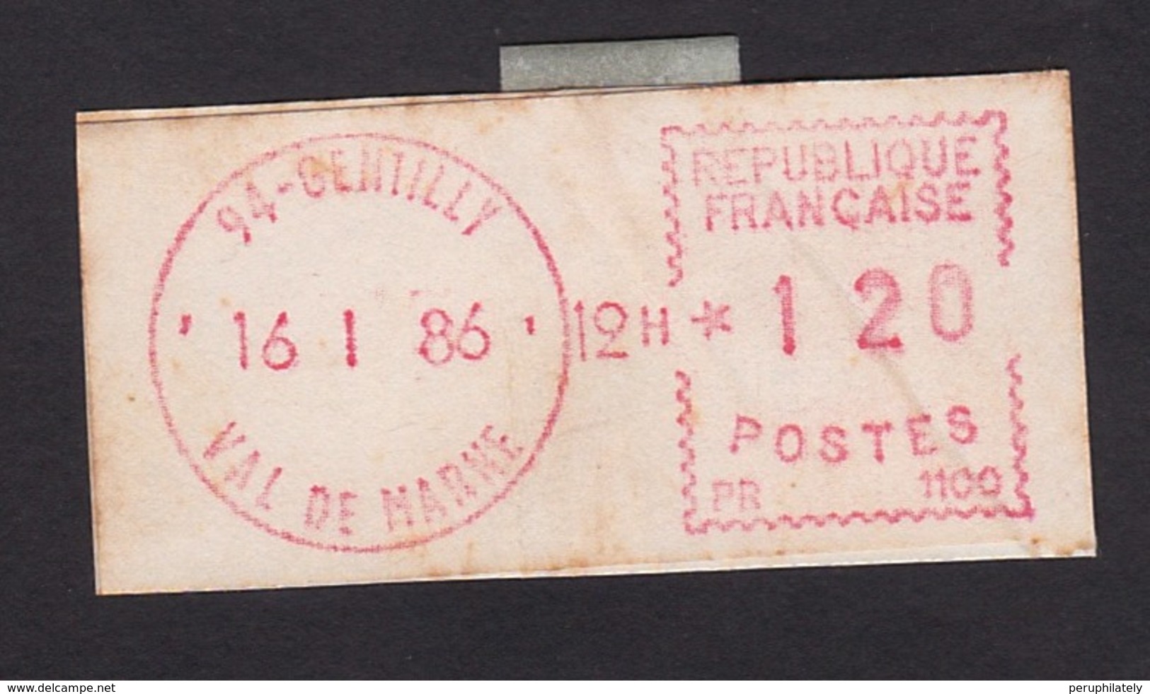 FRANCE POSTAGE RED METER PERMIT - 1985 « Carrier » Paper