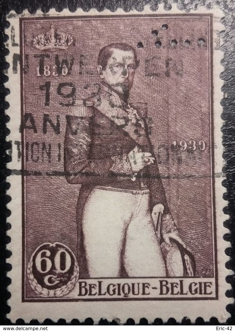 Belgique N° 302  Perforés 1. Oblitéré - 1909-34