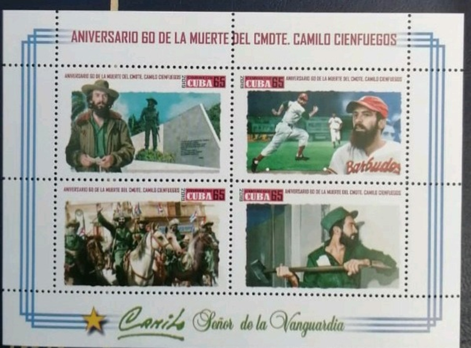 Cuba 2019 60th Anniversary Of Camilo Cienfuegos's Death. Baseball M/S MNH - Nuovi