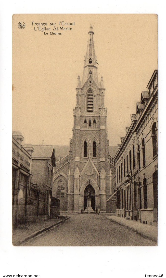 59 - FRESNES Sur L'ESCAUT - L'Eglise St Martin - La Clocher  (D187) - Autres & Non Classés