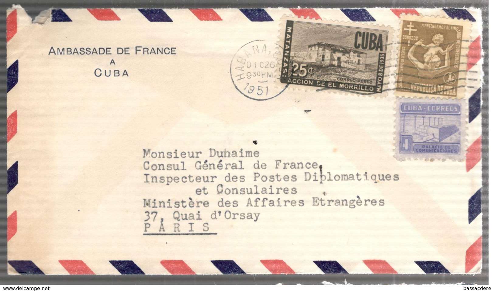24690 - Entête AMBASSADE DE FRANCE - Lettres & Documents