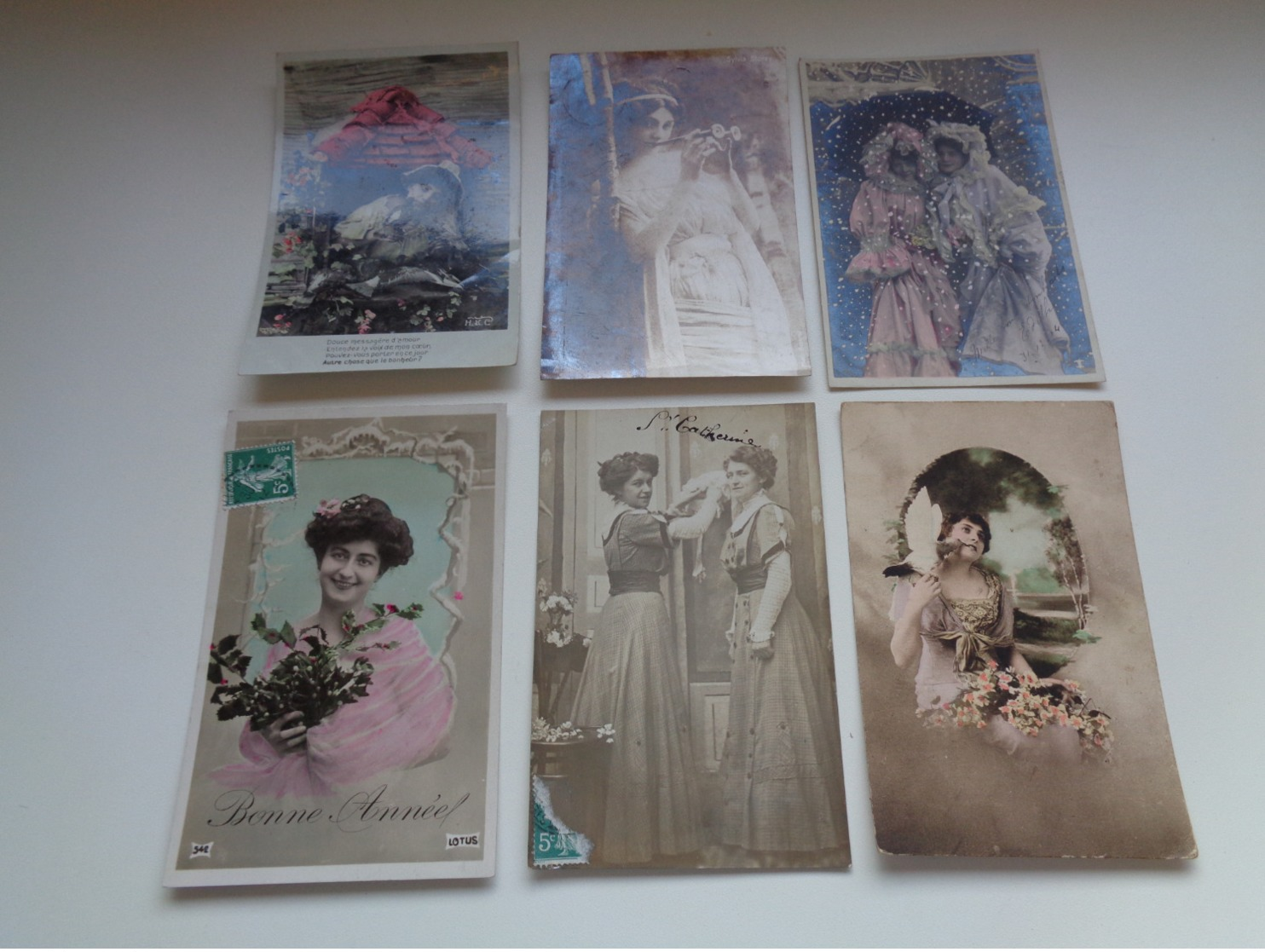 Beau lot de 60 cartes postales de fantaisie femmes femme   Mooi lot van 60 postkaarten fantasie vrouwen vrouw - 60 scans