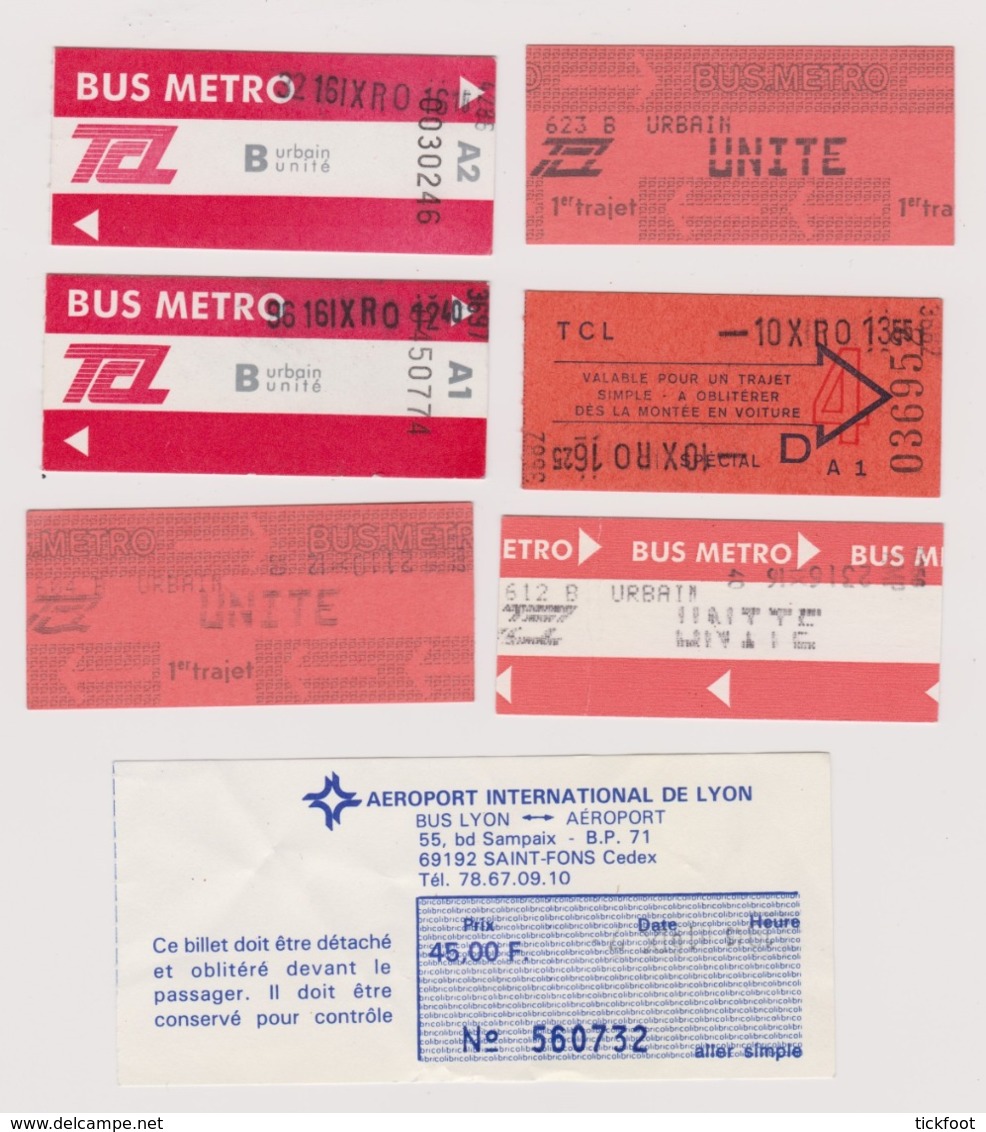 Lot 7 Tickets Bus Transports Lyon France Dont 1 Liaison Navette Aéroport > Centre - Otros & Sin Clasificación