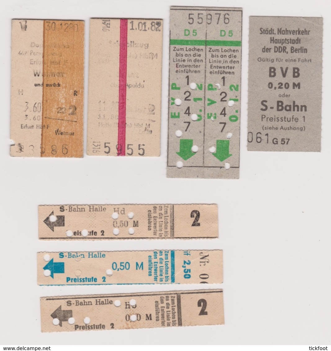 Lot 7 Tickets Train Allemagne Deutschland Erfurt Halle Berlin - Otros & Sin Clasificación