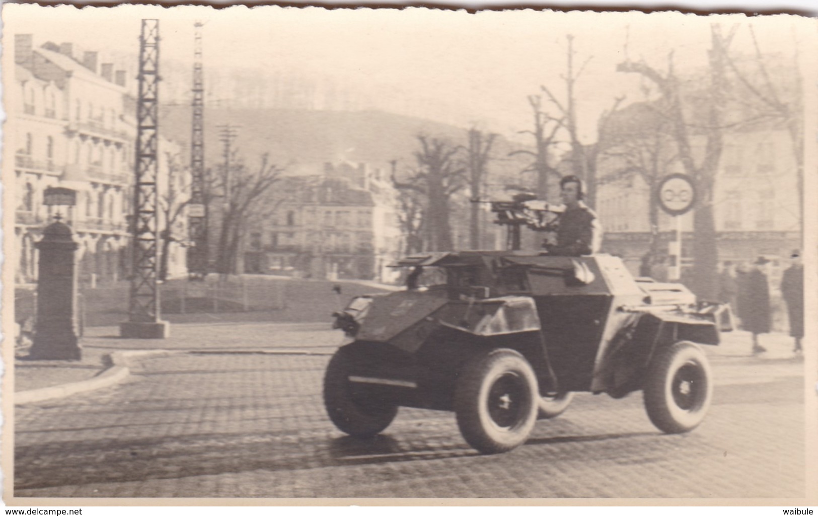 Soldat Armée Militaire Belge Défilé à Spa Char Tank Photo Carte - Guerra, Militari