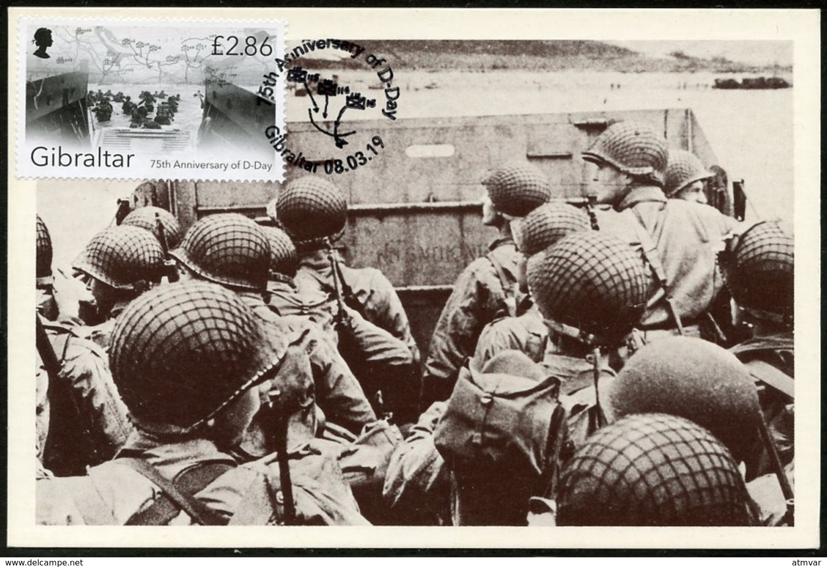 GIBRALTAR (2019). Carte Maximum Card 75th Anniv. D-Day Landings, Battle Of Normandy, Débarquement Normandie Jour J WWII - WW2