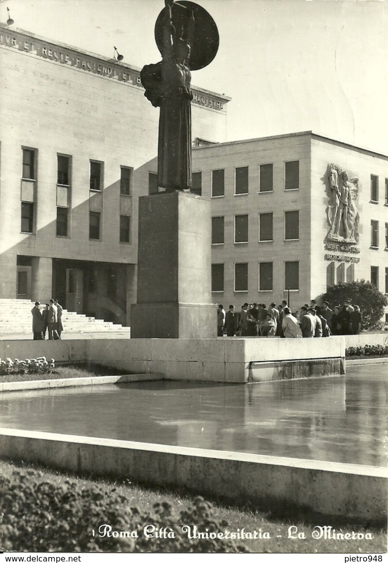 Roma (Lazio) Città Universitaria "La Sapienza", Statua "Minerva" Piazzale E Fontana, University City, Minerva Statue - Unterricht, Schulen Und Universitäten