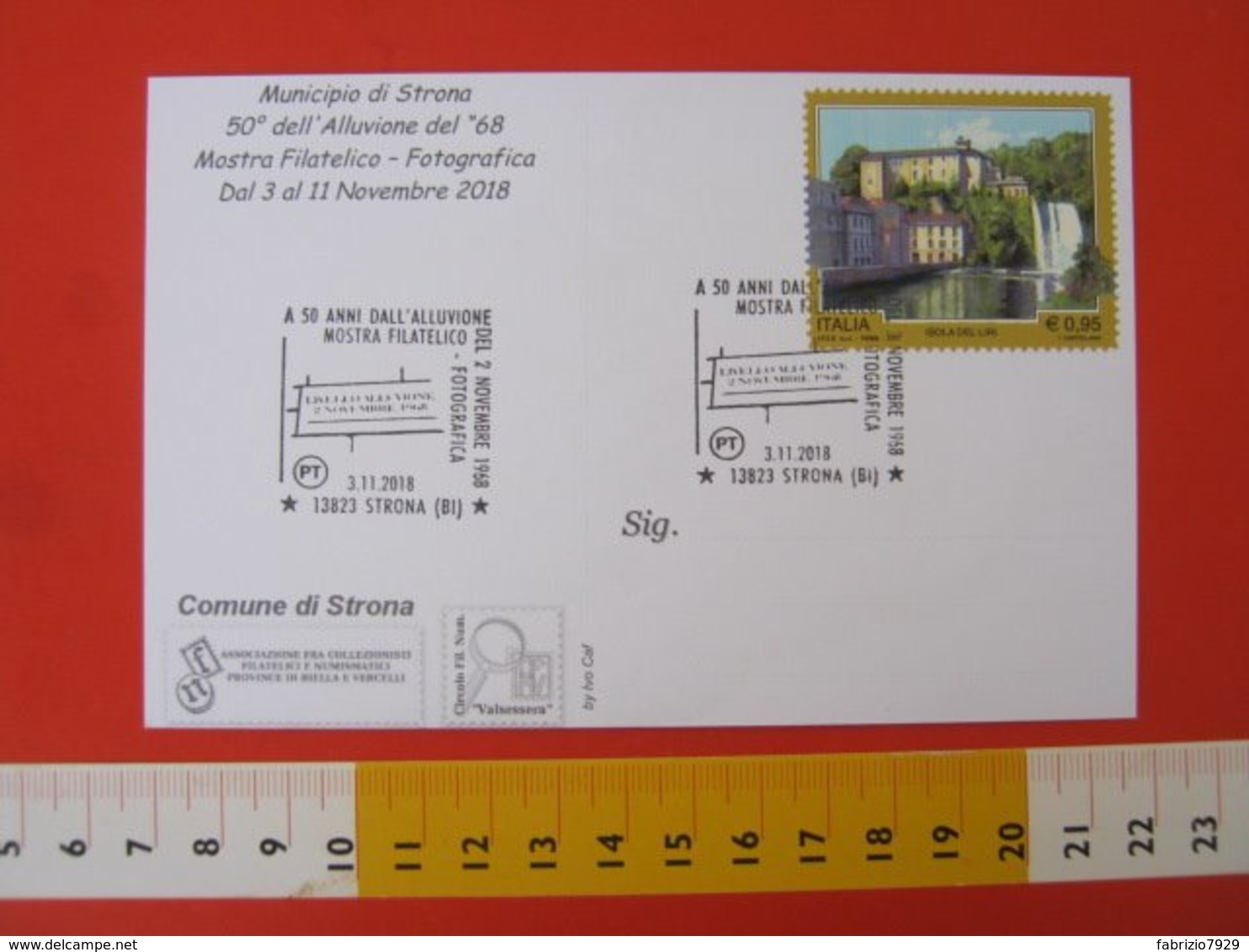 A.03 ITALIA ANNULLO - 2018 STRONA BIELLA 50 ANNI ALLUVIONE DEL 1968 ACQUA FIUME PROTEZIONE AMBIENTE LIVELLO 2 NOVEMBRE - Inondazioni