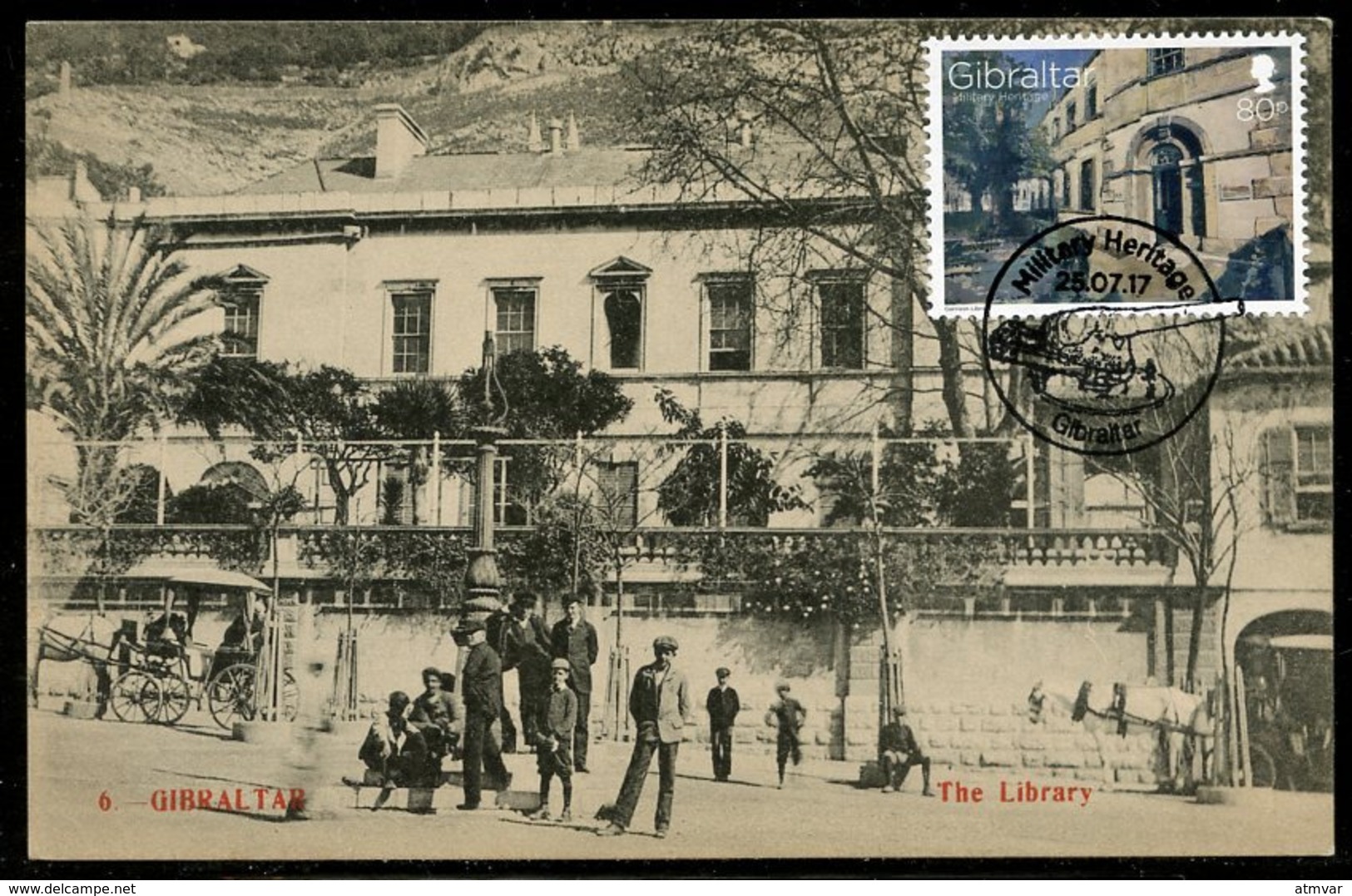 GIBRALTAR (2017). Carte Maximum Card - Garrison Library - Military Heritage - Gibraltar