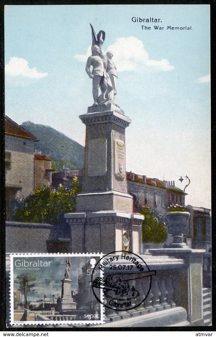 GIBRALTAR (2017). Carte Maximum Card - Gibraltar War Memorial WWI - Military Heritage - Gibraltar