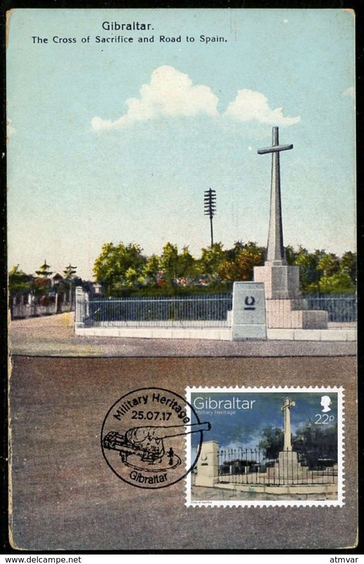 GIBRALTAR (2017). Carte Maximum Card - The Cross Of Sacrifice, War Memorial - Military Heritage - Gibraltar