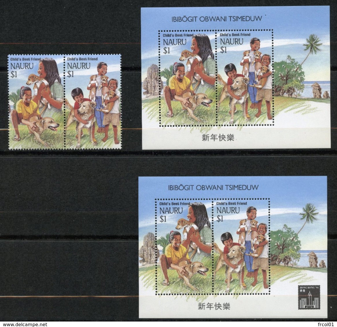 Nauru, Yvert 392&393+BF9&9A**, Scott 408&409ab&c**,  MNH - Nauru