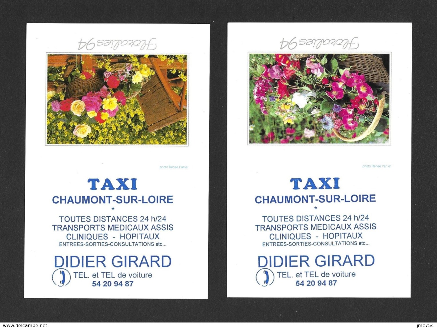 2 Calendrier De Poche 1994.   Taxi Girard à Chaumont Sur Loire.   Floralies 94. - Klein Formaat: 1991-00