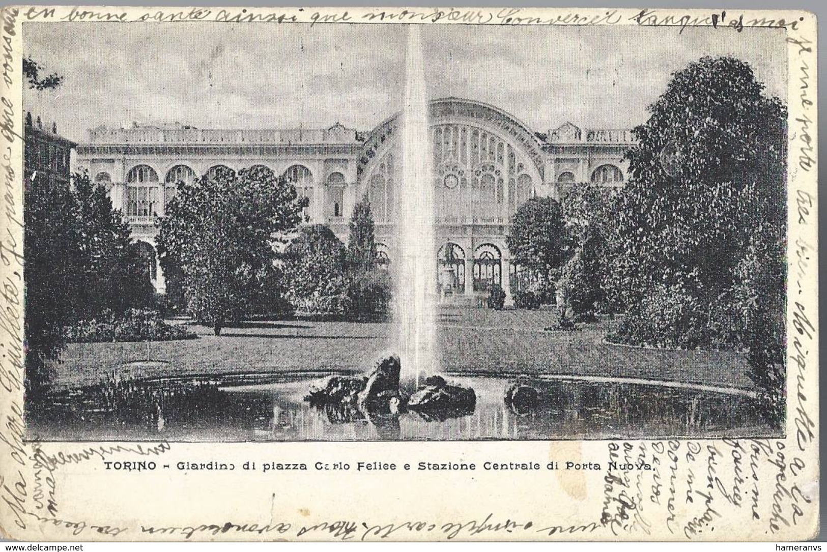 Torino - Giardino Di Piazza Carlo Felice E Stazione Centrale Di Porta Nuova - HP1953 - Parken & Tuinen