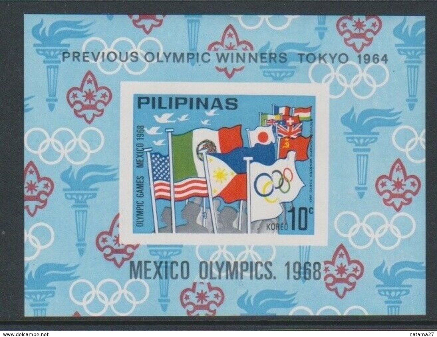 Filippine Philippine Philippinen Pilipinas 1968 - Olympic Games Mexico Minisheet 10c - MNH** (see Photo) - Filippine