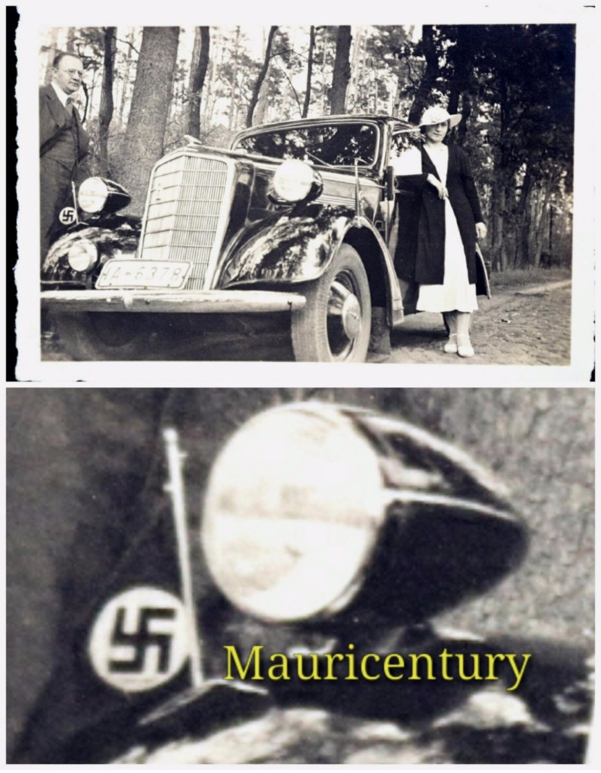 Photo , Ww2 , Oldtimer , Voiture Ancienne  , Auto , Hitler , Croix Gammée , WwII , Wimpel , Fanion , Foto , Reich . - Lieux