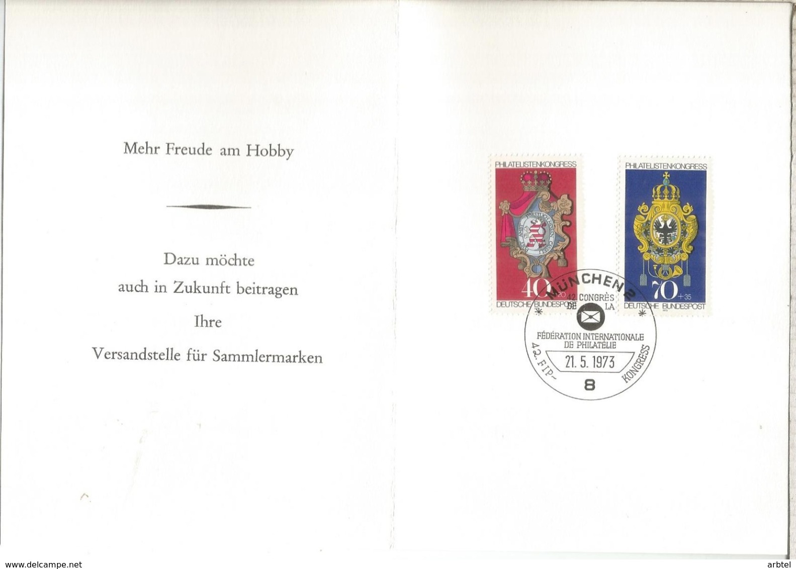 ALEMANIA 1973 MUNCHEN FDC DIA DEL SELLO STAMP DAY - Día Del Sello