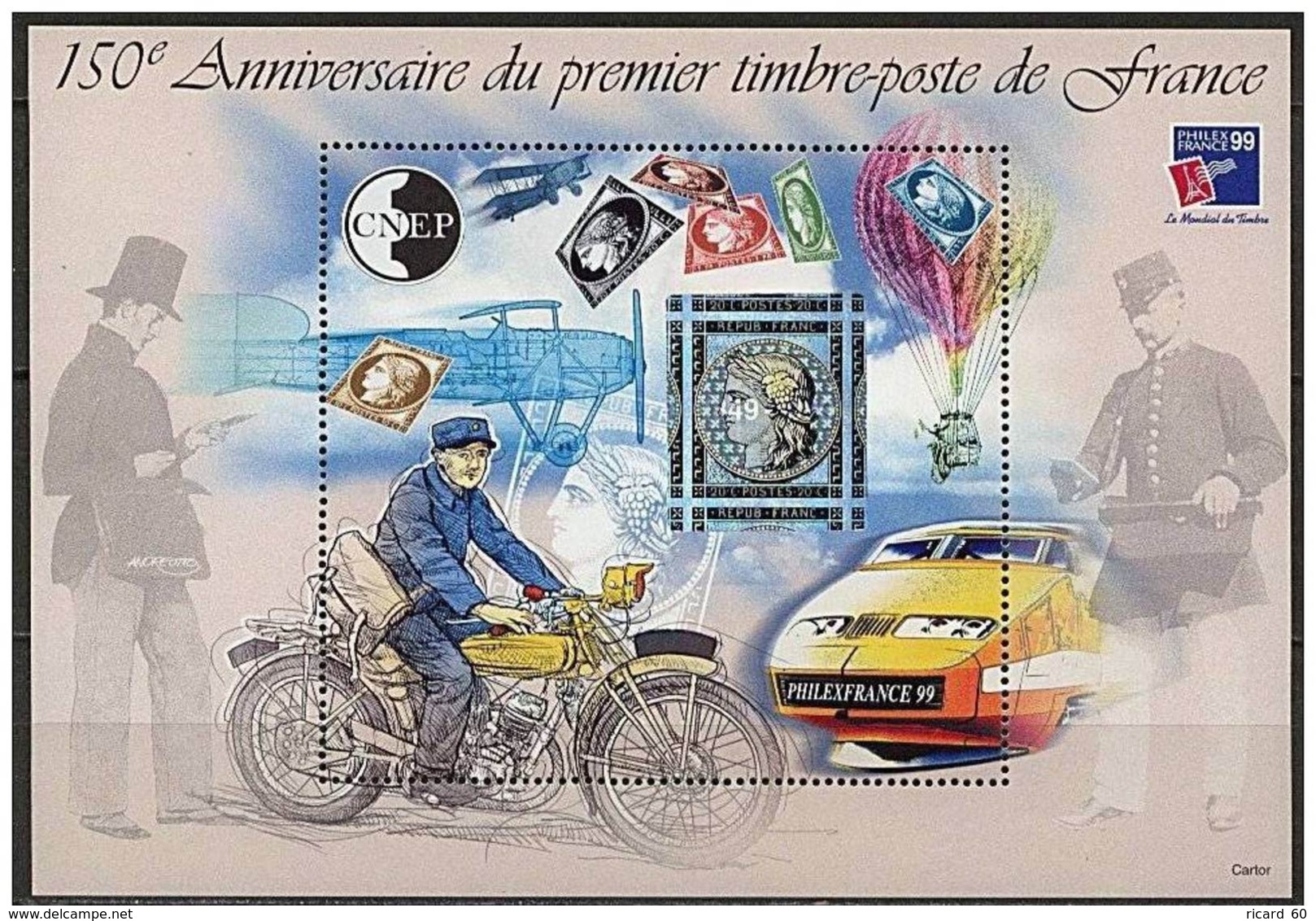 Timbre Neuf ** France, Bf CNEP N°30, 1999, 1er Timbre Français, Hologramme Cérès Philexfrance - CNEP