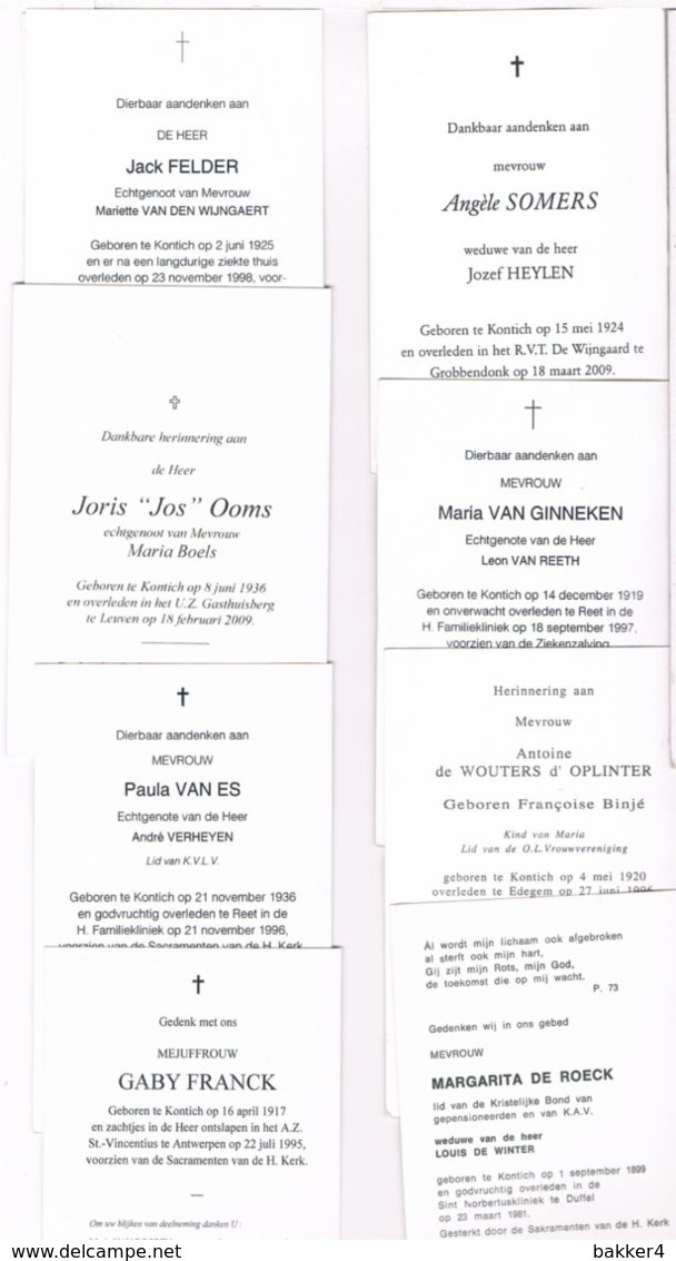 15 Bidprentjes Geboren Te Kontich (2 Scan's) - Religion &  Esoterik