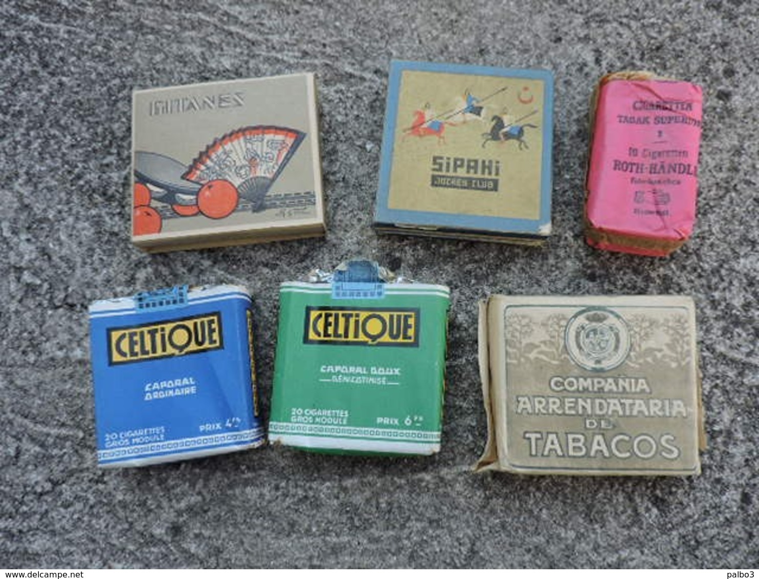 Guerre Indochine Algerie Lot 6 Paquets De Cigarettes De Collection Troupe Sipani Gitanes Celtique Armée Afrique - 1939-45