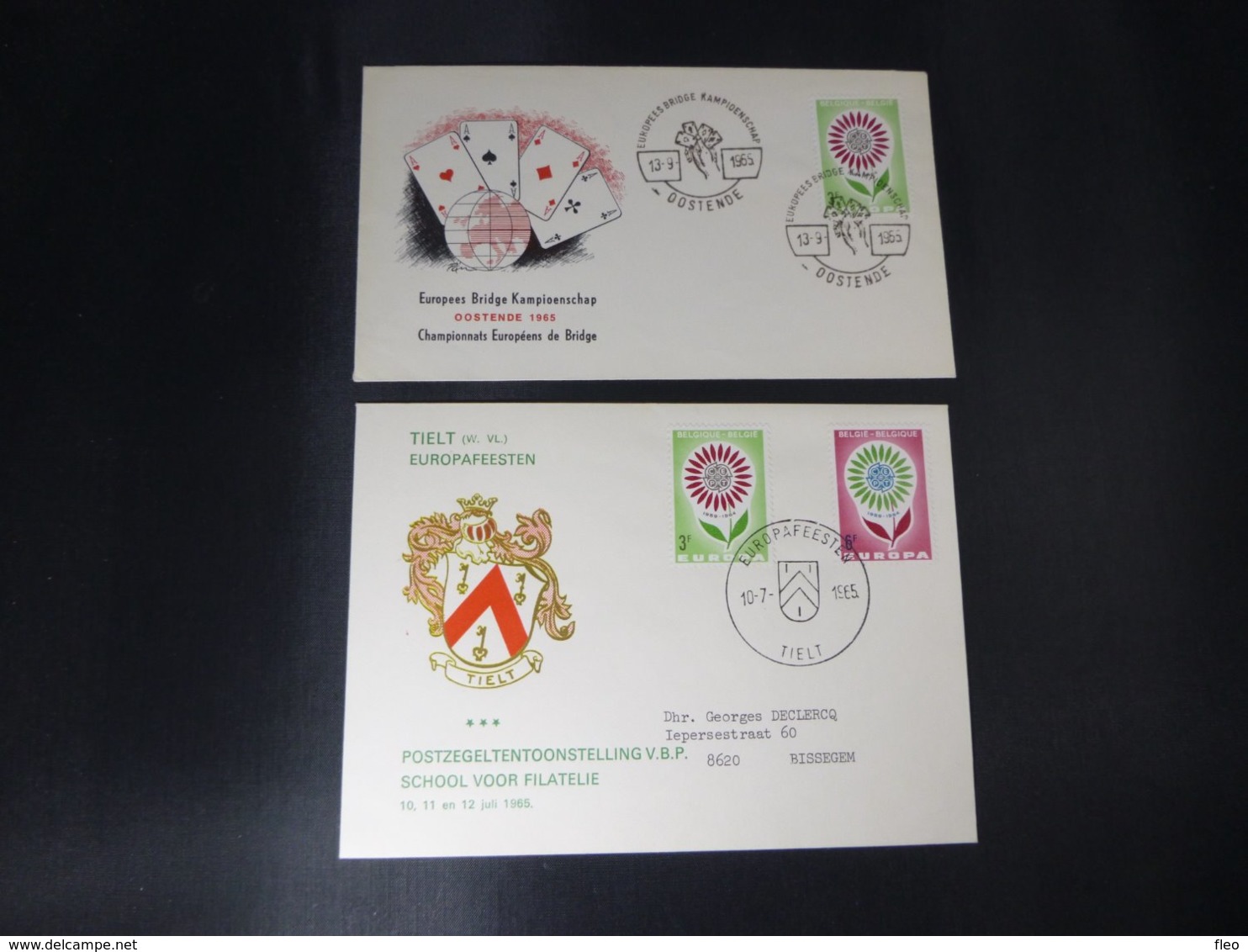 BELG.1964 1298/1299 FDC's(Tielt & Oostende) :" EUROPA 1964  " - 1961-1970