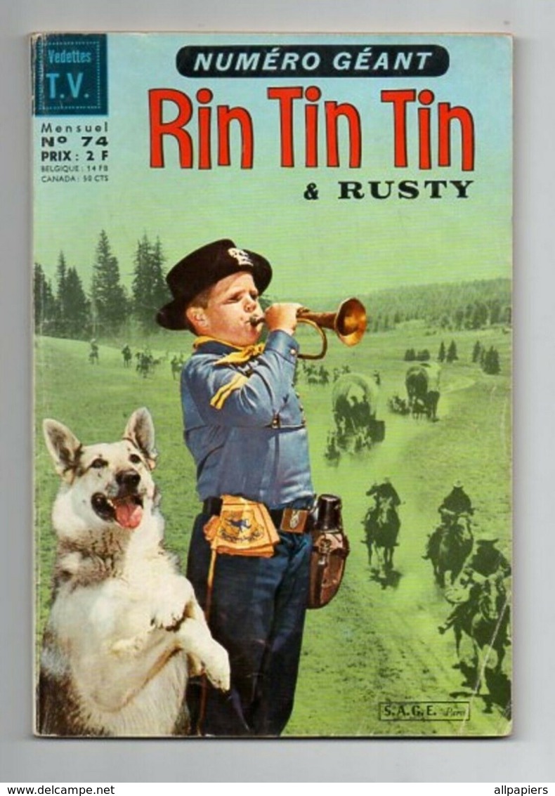 Rintintin & Rusty Mensuel Géant N°74 Echec à La Reine - Séléna - Les Indiens Et Les Cowboys à Découper De 1966 - Rintintin