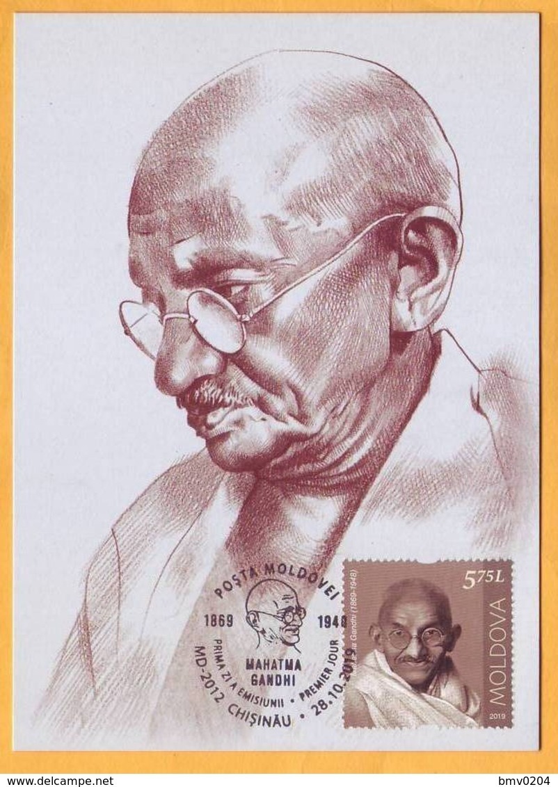 2019 Moldova Moldavie Maxicard Mahatma Gandhi India - Mahatma Gandhi