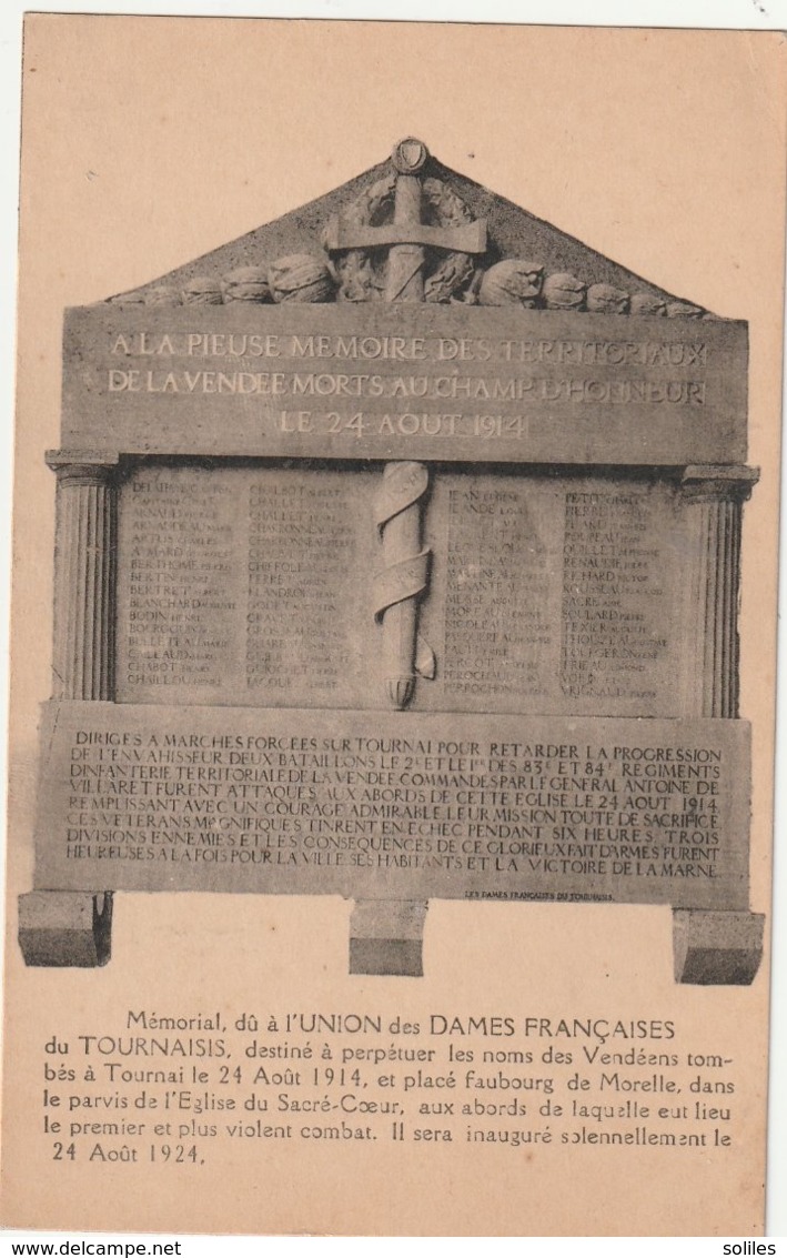 TOURNAI - Mémorial Dû à L'union Des Dames Françaises - Tournai