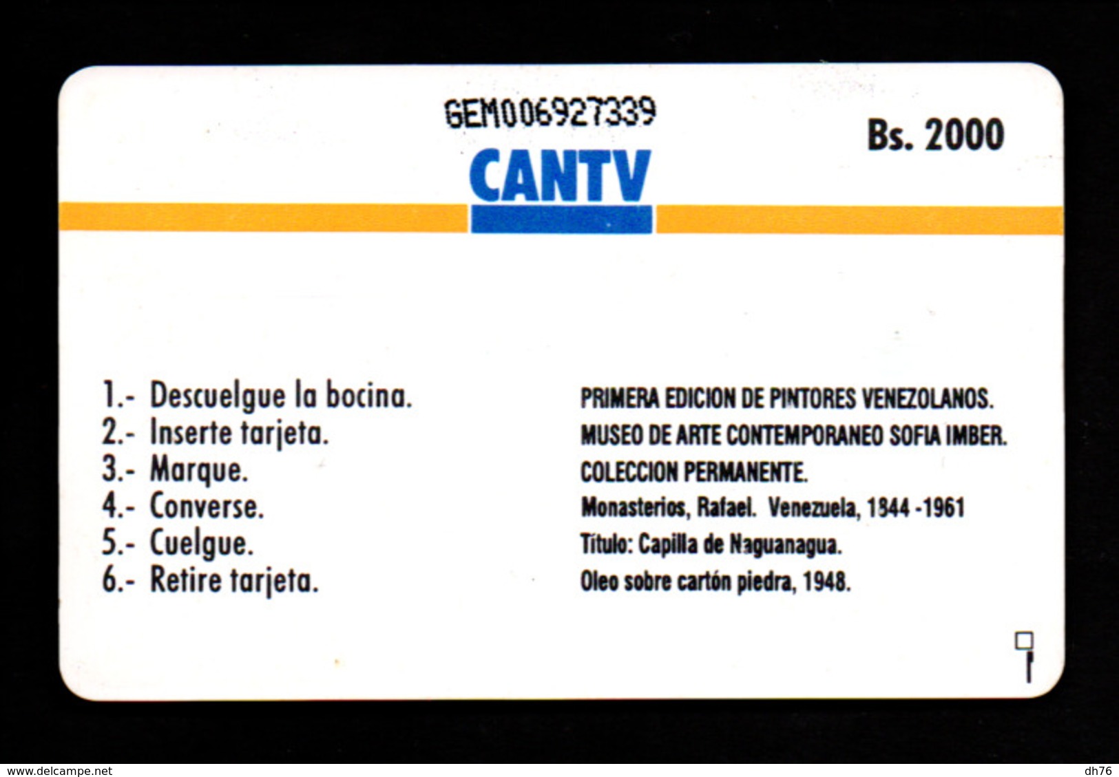 Vénézuela - CANTV - Bs. 2000 - ???? (verso Voir Scan) - Venezuela