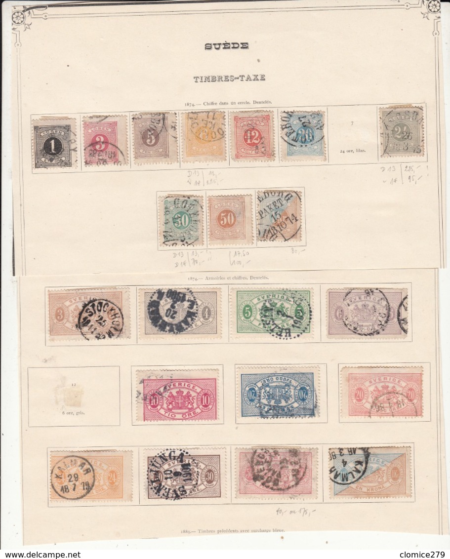 Suède   Lot De Timbres    2 Scan - Verzamelingen