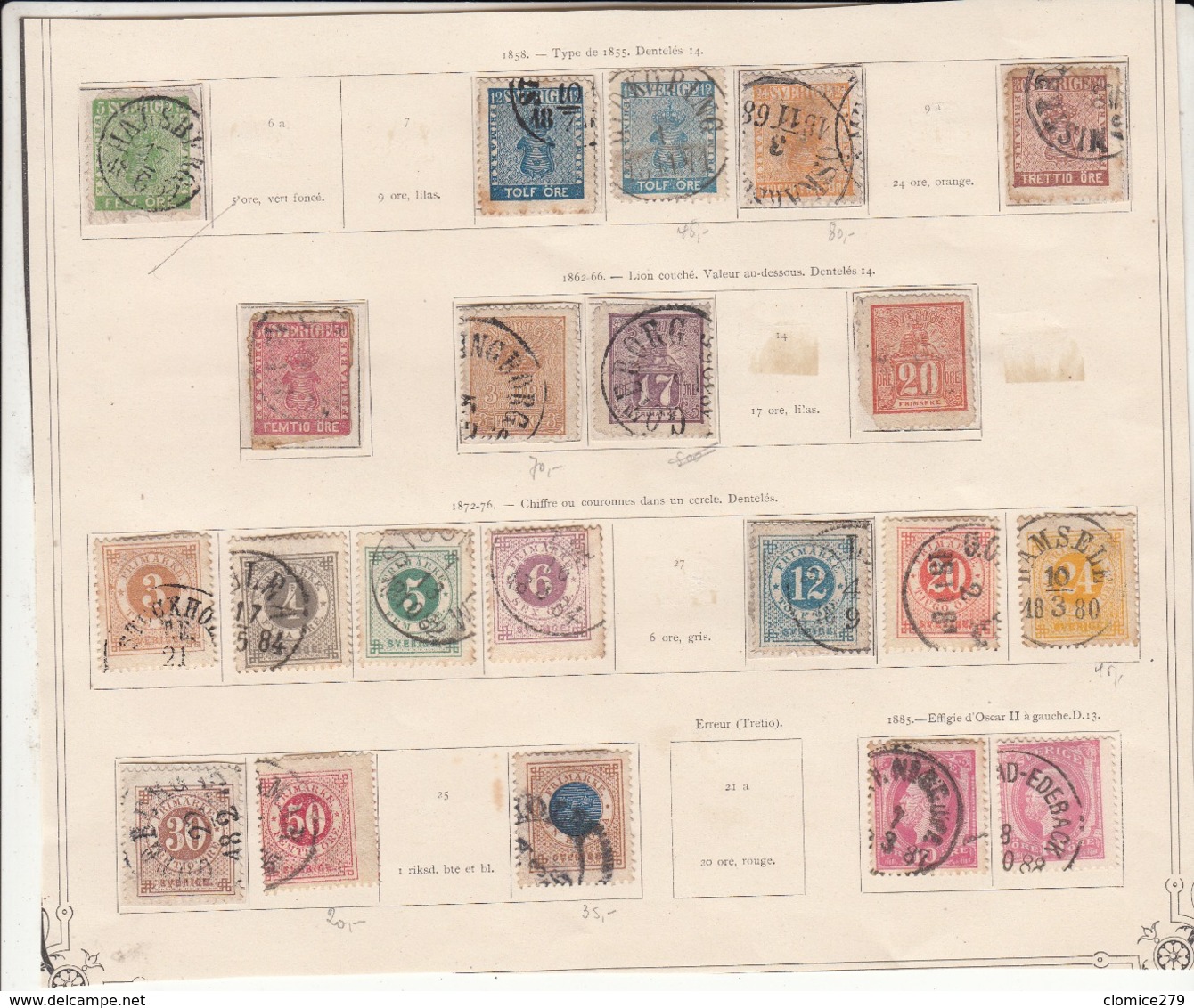 Suède   Lot De Timbres    2 Scan - Verzamelingen