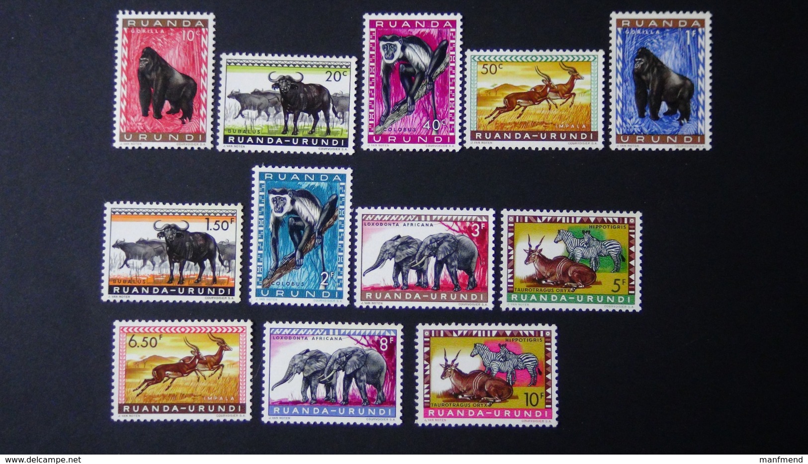 Ruanda-Urundi - 1959 - Mi:RW-U 161-72, Sn:RW-U 137-48, Yt:RW-U 205-16**MNH - Look Scan - Ungebraucht