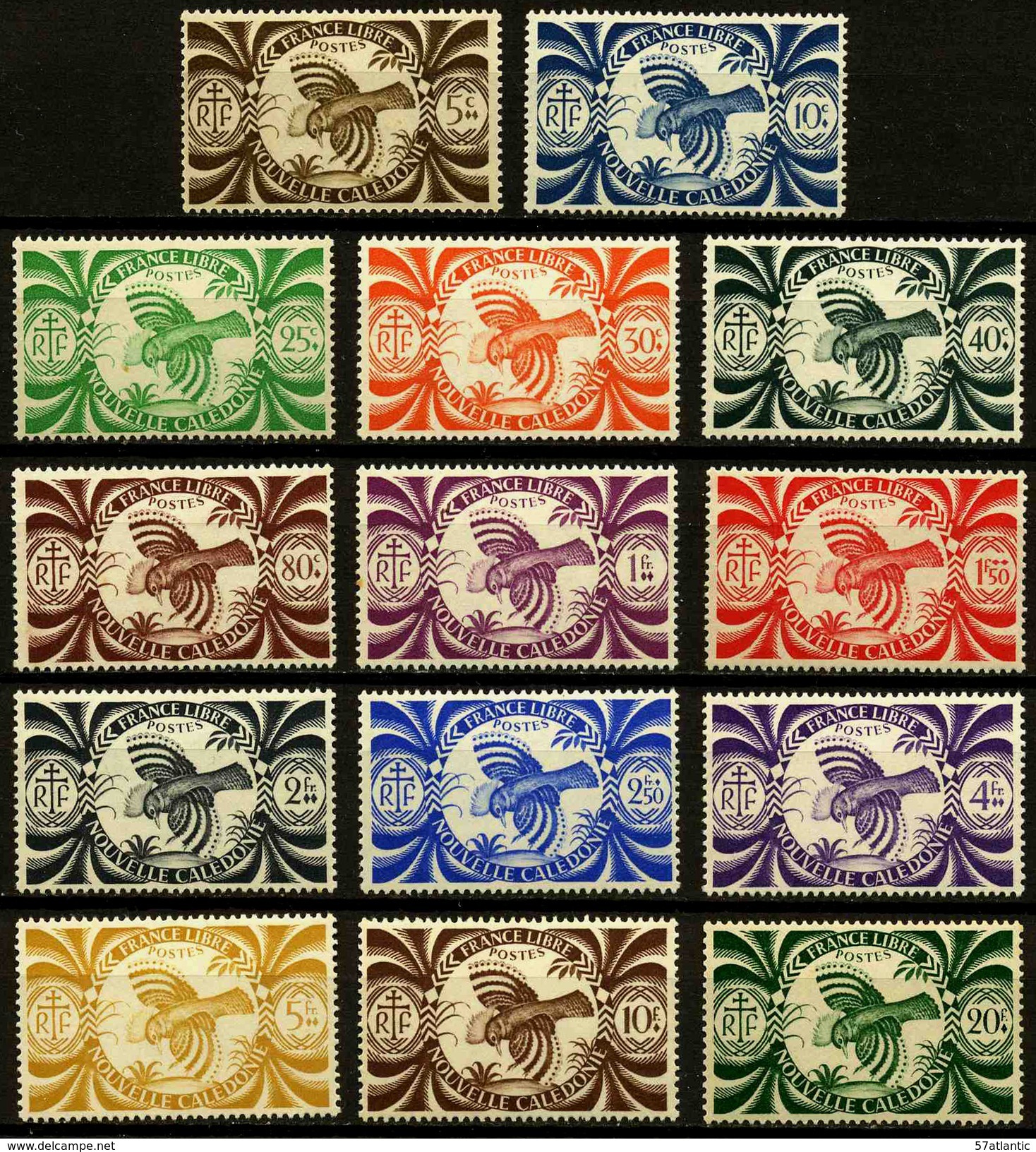 NOUVELLE CALEDONIE - YT 230 à 243 ** - SERIE COMPLETE DE 14 TIMBRES NEUFS ** - Neufs