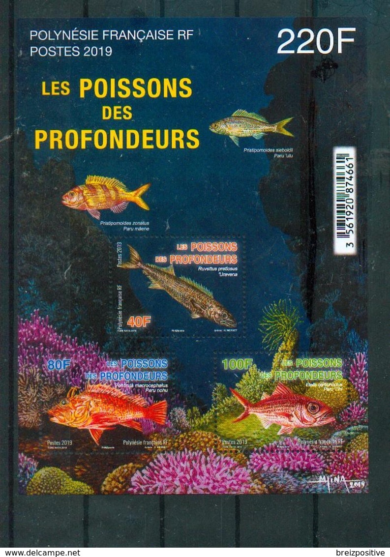 Polynésie Française / French Polynesia 2019 - Poissons Des Profondeurs / Deep-Sea Fish - MNH - Fishes