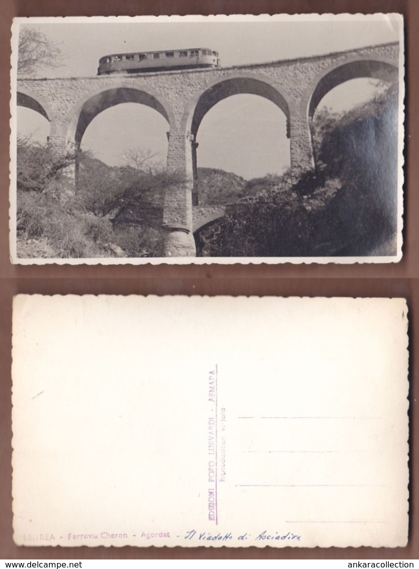 AC - ERITREA FERROVIA CHEREN AGORDAT BRIDGE - TRAIN CARTE POSTALE - POST CARD - Eritrea