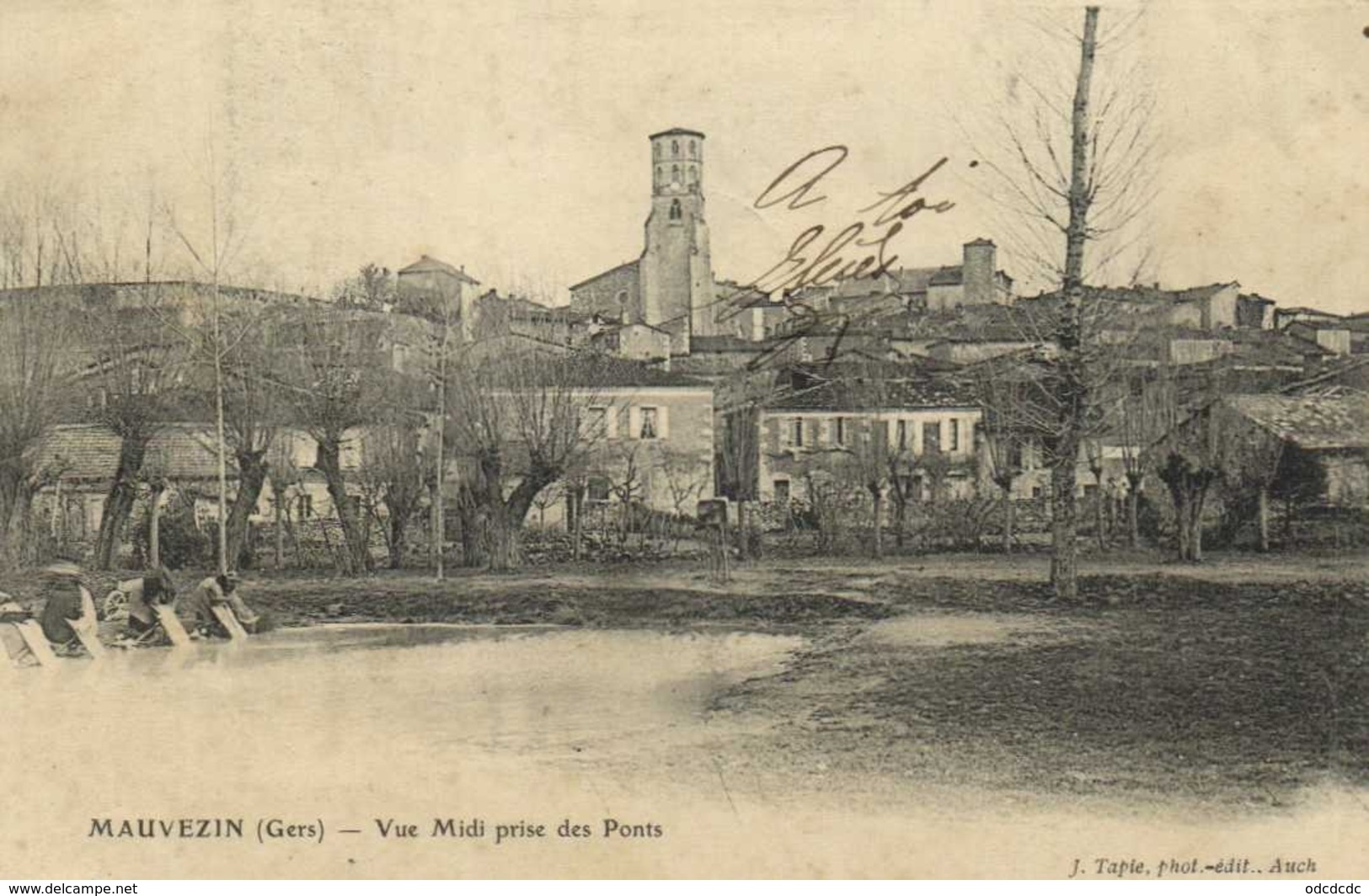 MAUVEZIN (Gers)  Vue Midi Prise Des Ponts Laveuses à L'ouvrage RV - Autres & Non Classés