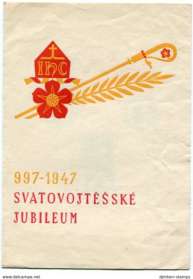 CZECHOSLOVAKIA 1947 St. Adalbert Cancelled Set In Presentation Folder.  Michel 515-17 - Lettres & Documents