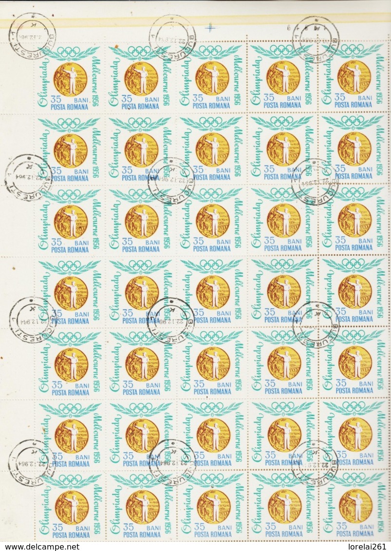 1964 - Medailles D Or Olimpiques Roumaines ( 8 Scn ) FULL X 35 - Feuilles Complètes Et Multiples