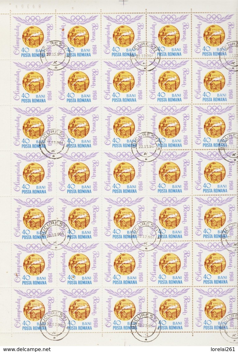 1964 - Medailles D Or Olimpiques Roumaines ( 8 Scn ) FULL X 35 - Full Sheets & Multiples
