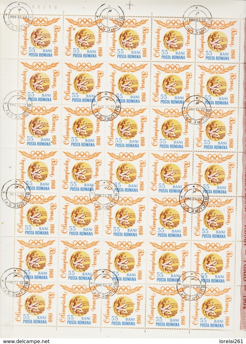 1964 - Medailles D Or Olimpiques Roumaines ( 8 Scn ) FULL X 35 - Full Sheets & Multiples