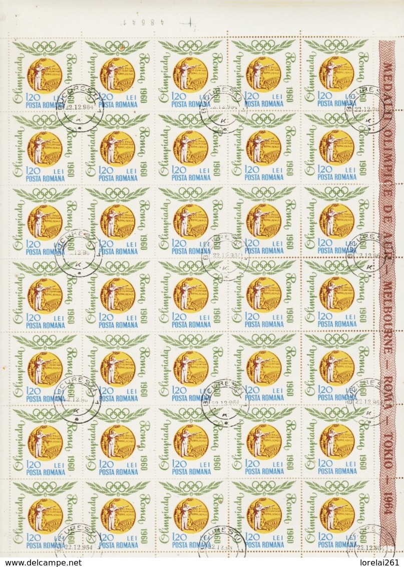 1964 - Medailles d or olimpiques roumaines ( 8 scn ) FULL X 35
