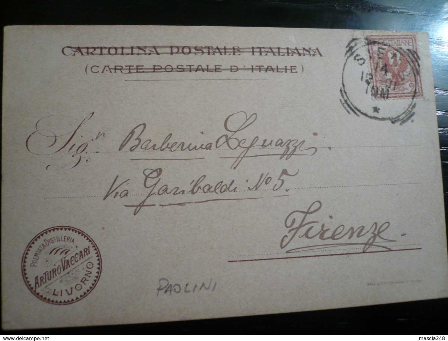 Liquori Vaccari Livorno Pubblicità Amaro Salus Usata 1901 - Livorno