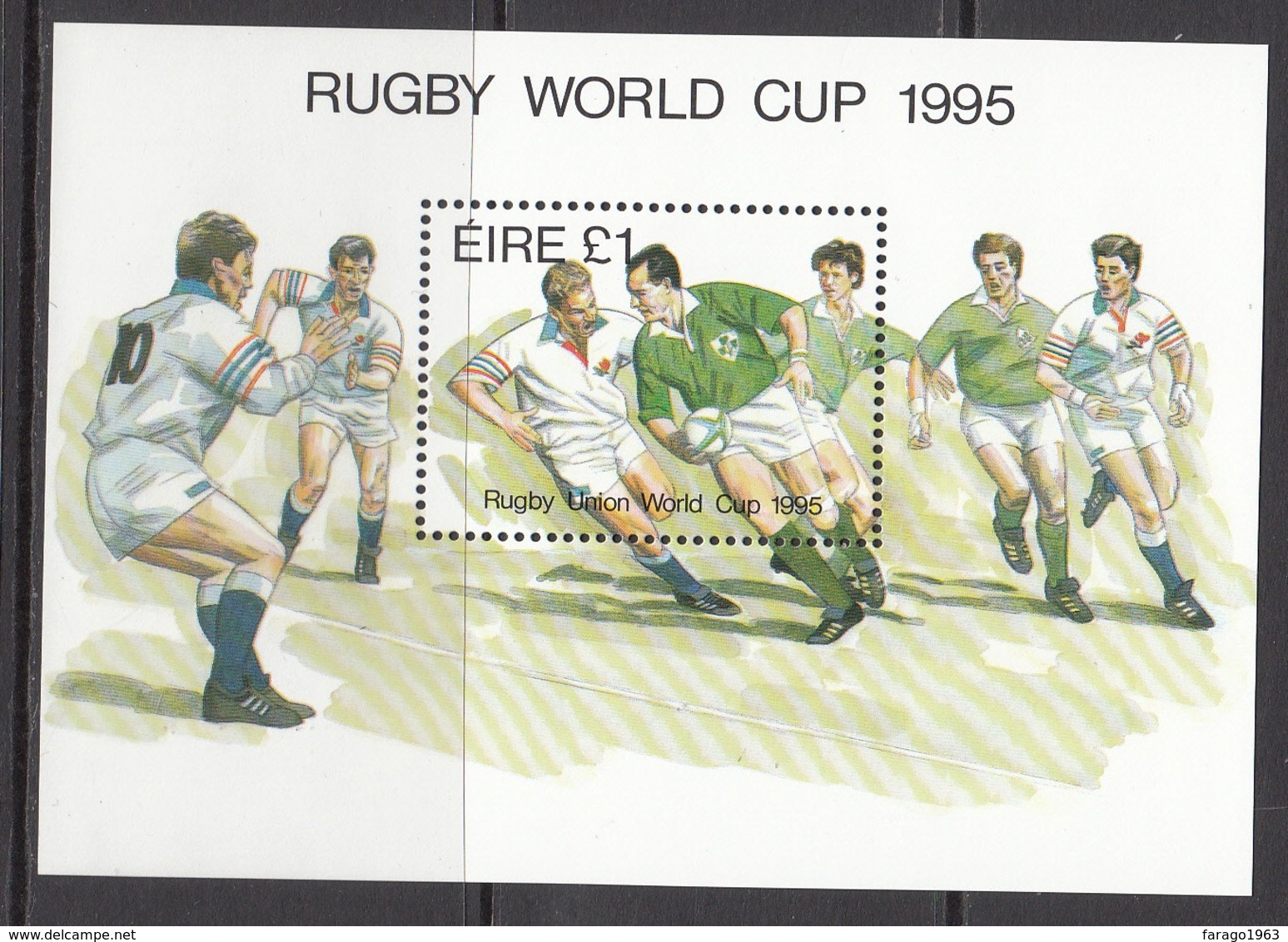 1995 Ireland Rugby Souvenir Sheet  MNH - Rugby