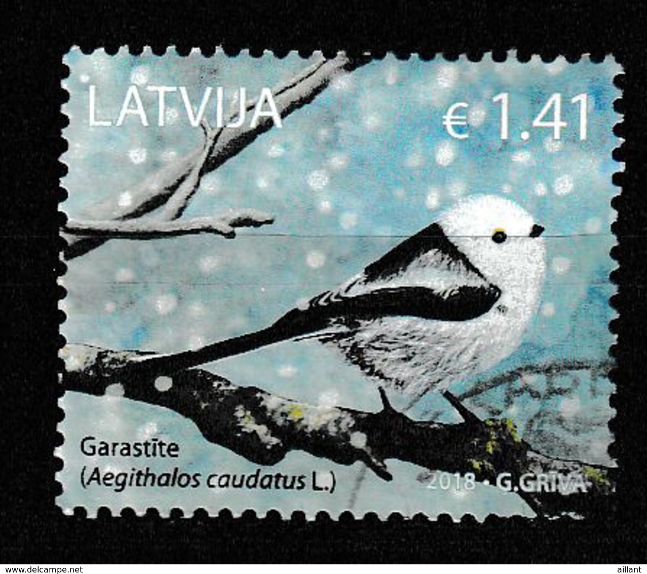 Lettonie. Latvia. 2018  Mésange à Longue Queue     Long-tailed Tit ;Oblitéré. - Uccelli Canterini Ed Arboricoli