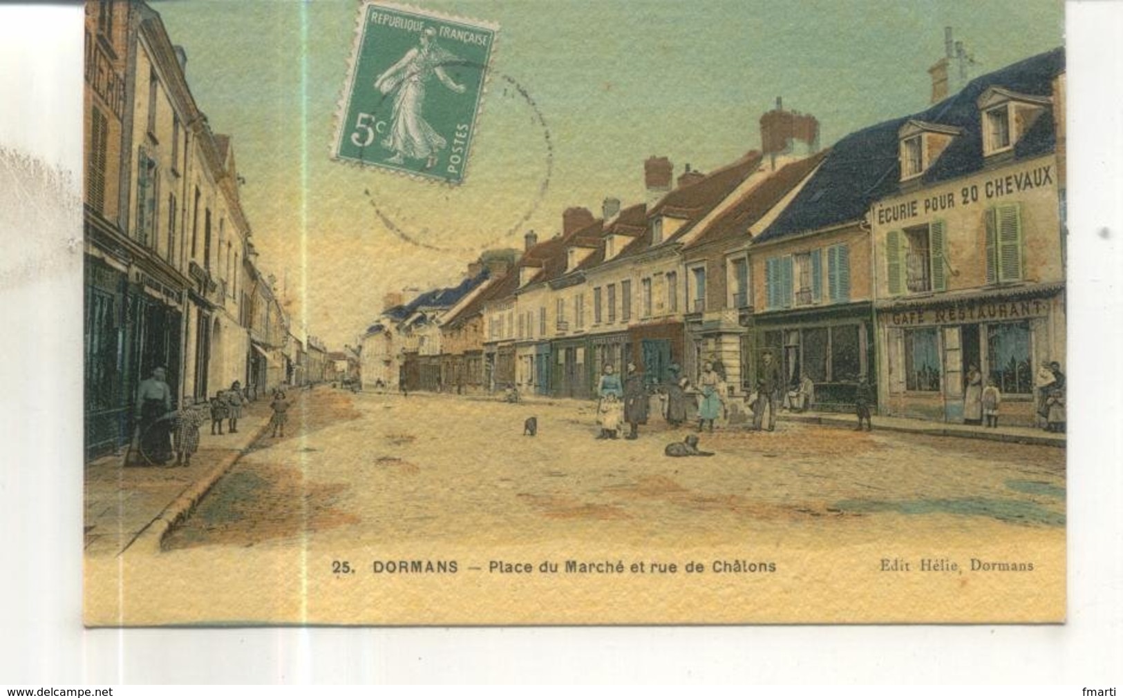 25. Dormans, Place Du Marché Et Rue De Chalons - Dormans