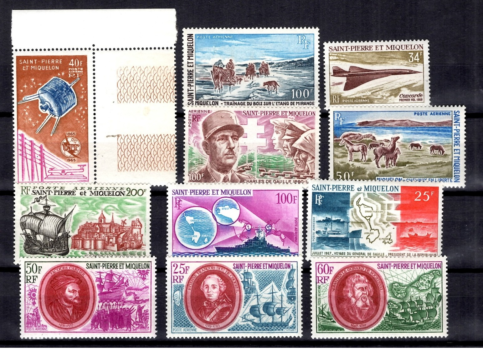 Saint-Pierre Et Miquelon Onze Timbres De Poste Aérienne Neufs ** MNH 1965/1972. TB. A Saisir! - Unused Stamps