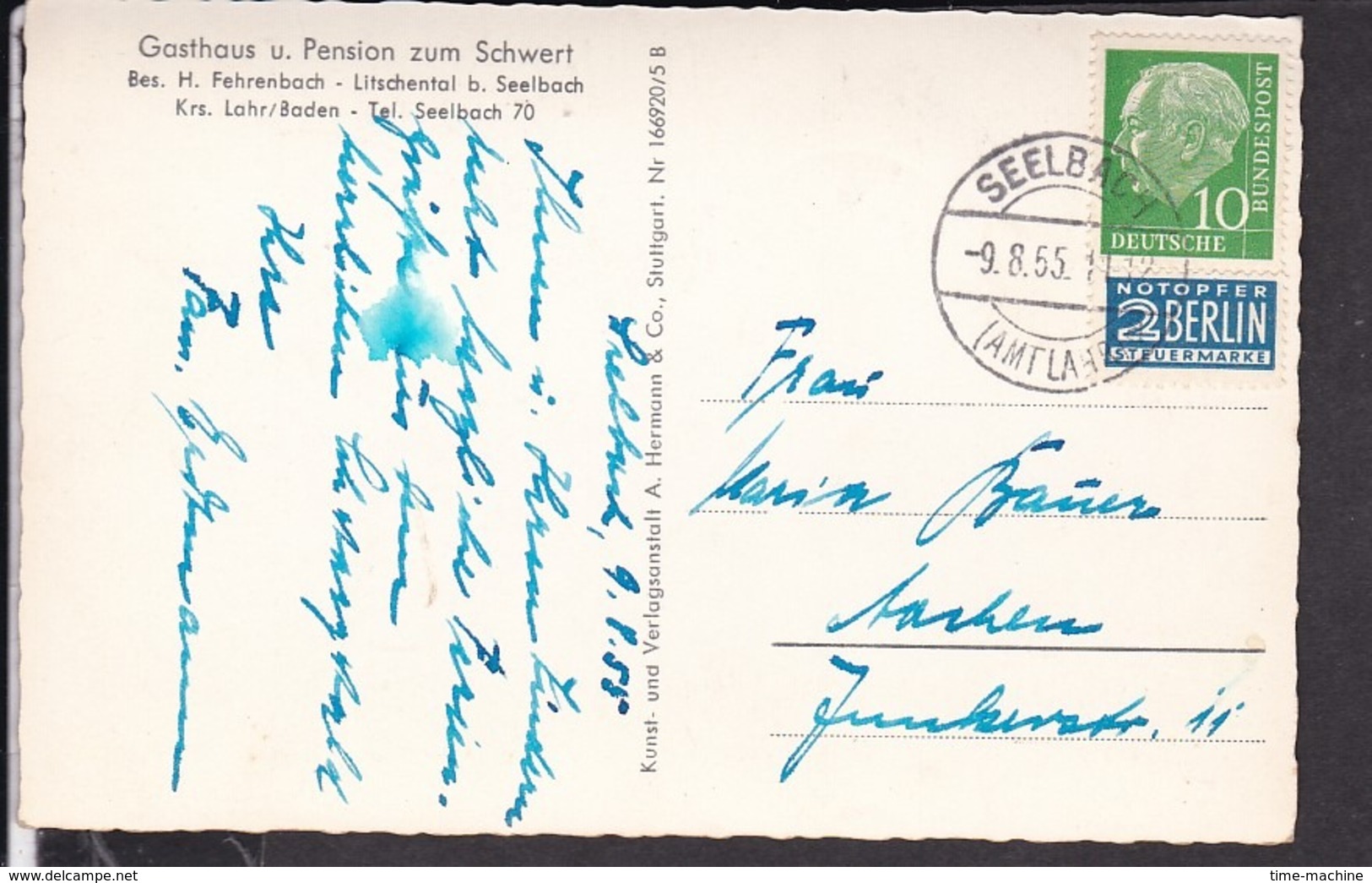 Seelbach Gasthaus " Zum Schwert "  1955 - Lahr