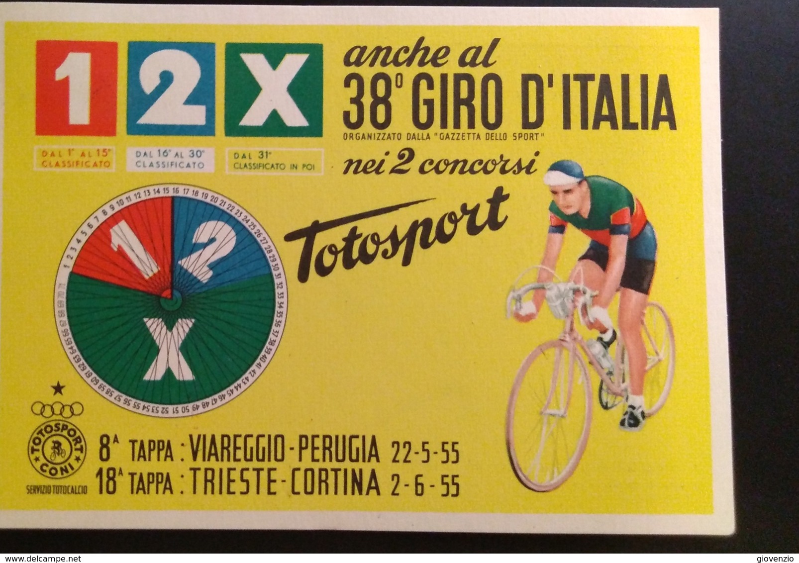 ITALIA 1955 CICLISMO 38 GIRO D'ITALIA GAZZETTA DELLO SPORT TAPPA JESOLO - TRIESTE - Cyclisme