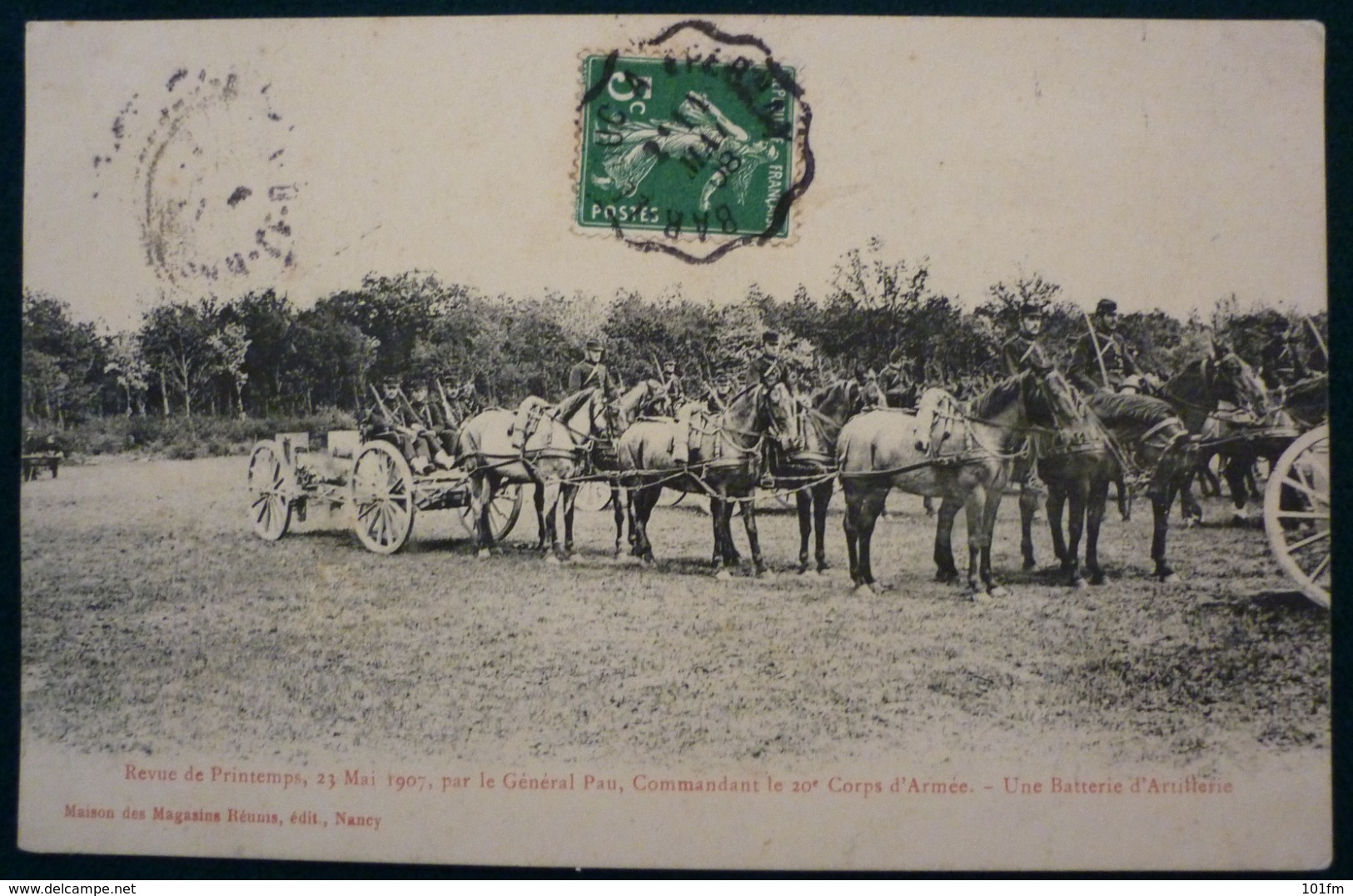 FRANCE - INFANTERIE , UNE BATTERIE D`ARTILLERIE 23. MAY 1907 - Manoeuvres